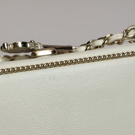 Chanel Coco in Ritz Key Card Minaudiere Limited Edition Cream White Lambskin Clutch Gold Hardware