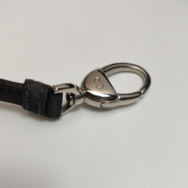 Lady Dior Mini Black Silk with Crystals Silver Hardware