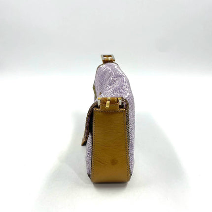 Sold FENDI Baguette Lilac Purple Glitter beads and Gold Leather