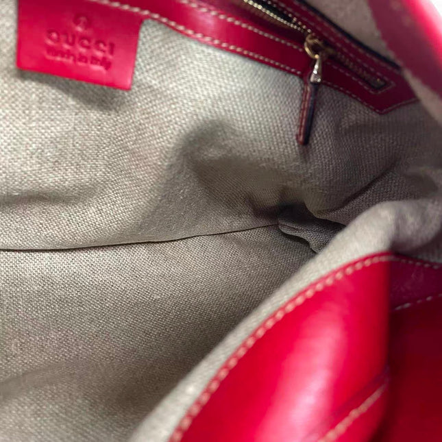 Gucci Jackie Vintage Bouvier Hobo Red Leather with Web Accent