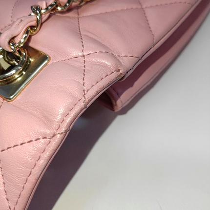Chanel Trendy CC Flap Bag Pink Cannage Lambskin Leather Gold Shoulder Chain