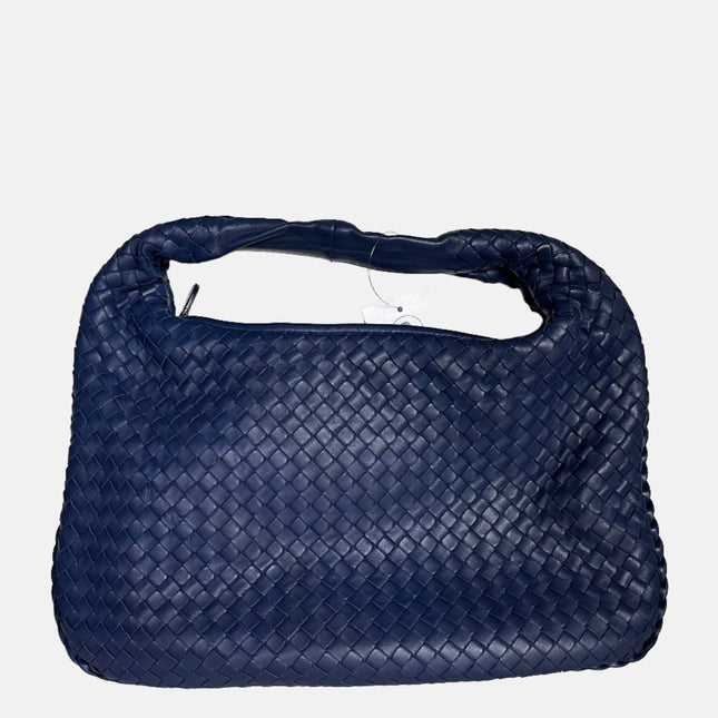 Bottega Veneta Veneta Hobo Medium Navy Intrecciato Leather Bag 40cm