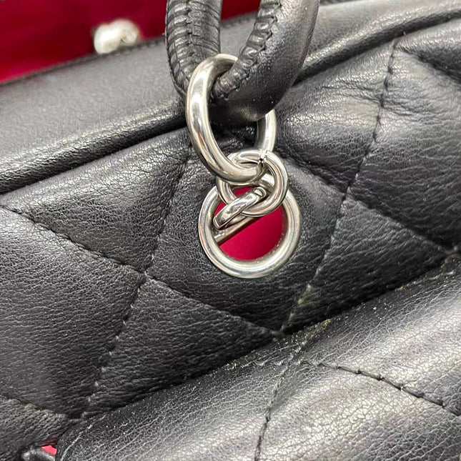 Chanel Cambon Multi-pocket Ligne Reporter Bag Medium Black Calfskin Leather