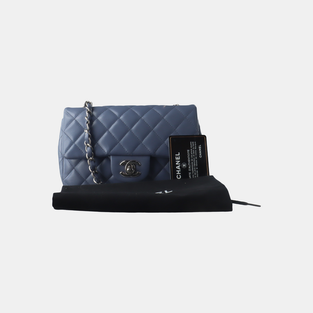 Chanel Classic Flap Rectangular Mini Ash Blue Lambskin, 2012