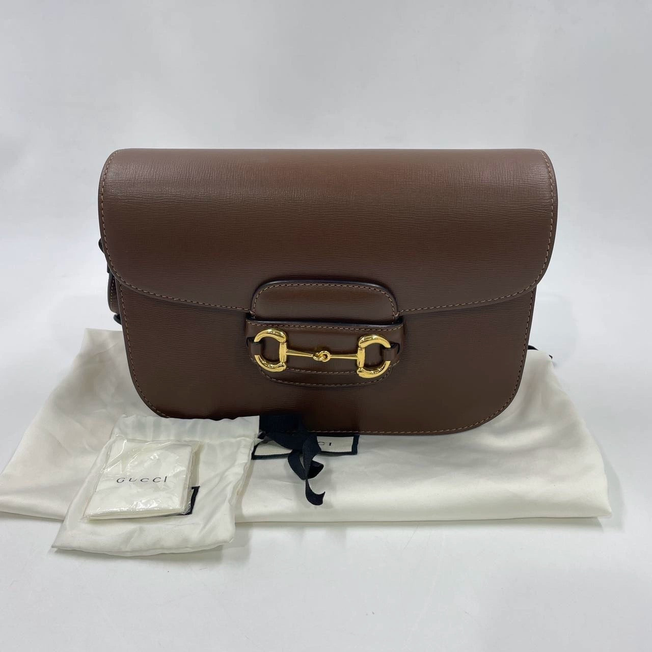 Gucci 1955 Horsebit Shoulder Bag Caramel Brown Small Leather