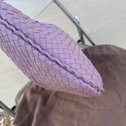 Sold Bottega Veneta Veneta Hobo Medium Lilac Lavender Intrecciato Leather Bag 40cm