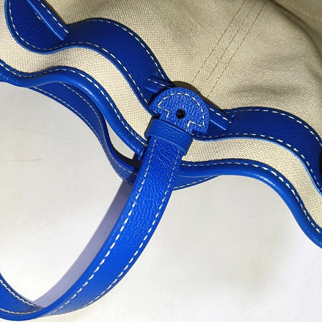 Goyard Petit Flot Drawstring Bucket Bag Blue Goyardine Crossbody Bag