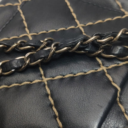 Chanel Wild Stitch Flap Black Leather with Stitching Detail 2000-2002