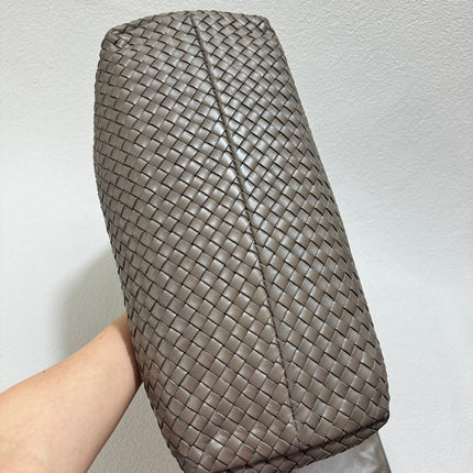 Sold Bottega Veneta Cabat Large Intreccio Leather Tote Bag Grey 40-43cm