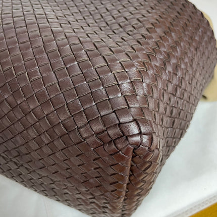 Bottega Veneta Cabat Tote Intreccio Leather Chocolate Brown 42cm