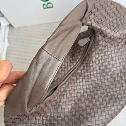 Bottega Veneta Belly Hobo Intreccio Leather Grey Large 54cm