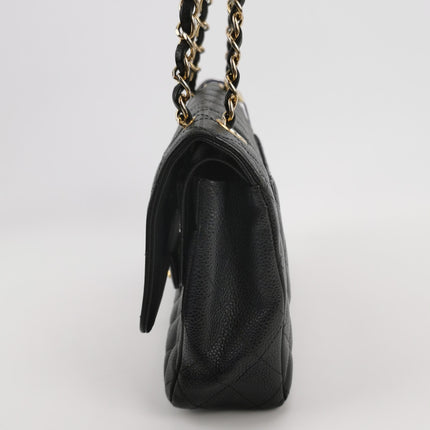 Chanel Classic Flap Medium Black Caviar Leather Gold Hardware, 2009-2010