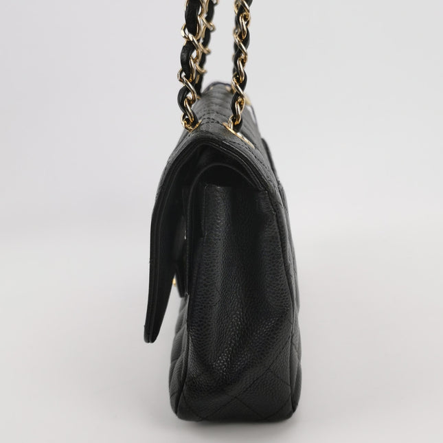 Chanel Classic Flap Medium Black Caviar Leather Gold Hardware, 2009-2010
