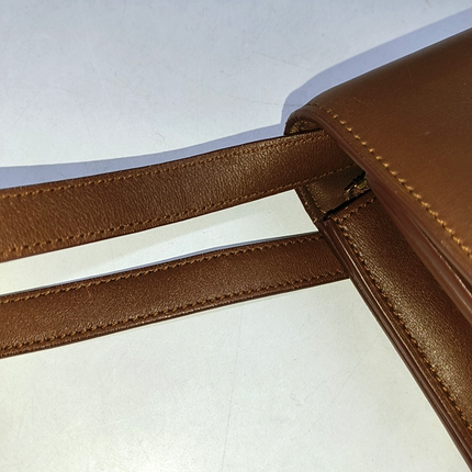 CELINE Classic Box Flap Caramel Brown Leather crossbody bag