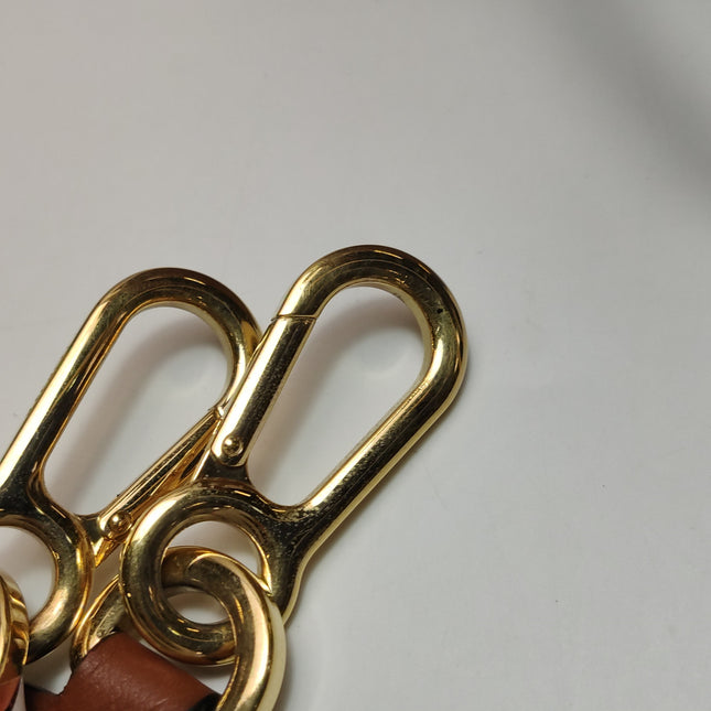 Loewe Puzzle Medium Brown Leather with Embroidered Multicolor Strap