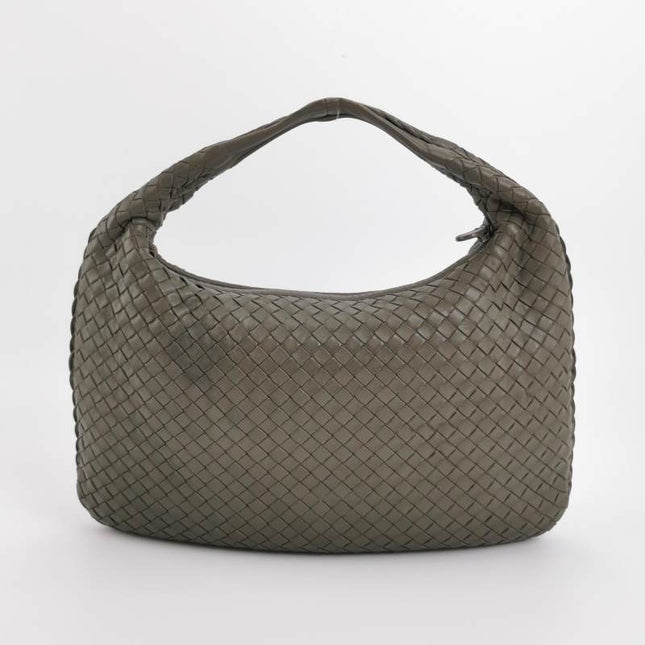 Bottega Veneta Hobo Bag Lambskin leather Grey Medium 40cm