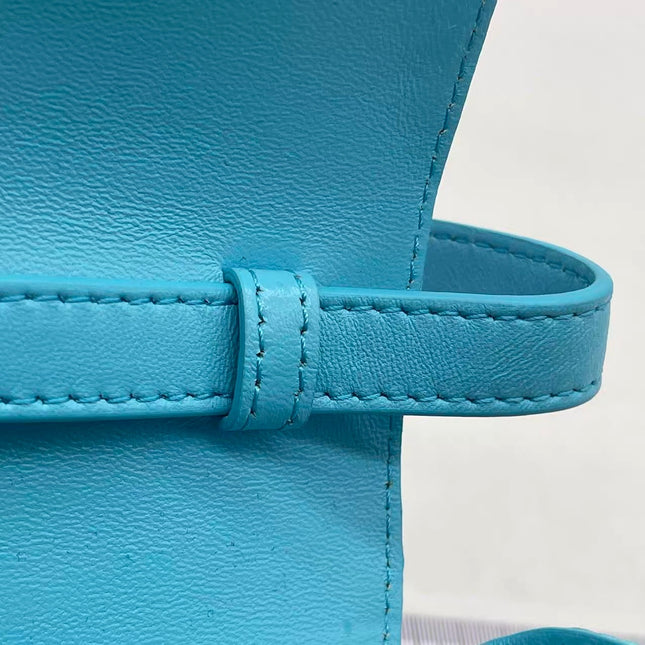 Versace La Medusa Mini Crystal Embellished Top Handle Bag in Blue Pink