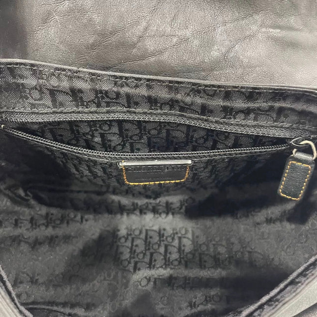 Sac bandoulière Dior Vintage Gaucho mini en cuir noir