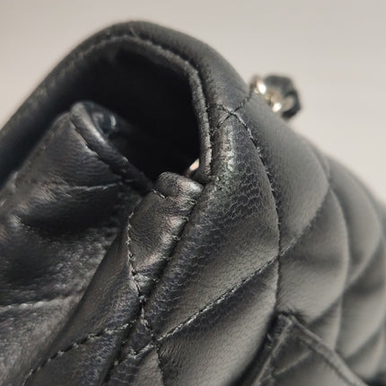 Chanel Classic Flap Mini Black Lambskin Silver Hardware