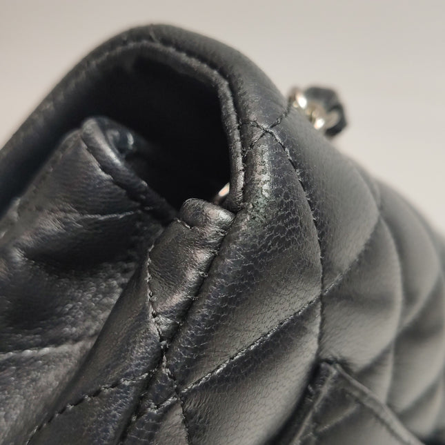 Chanel Classic Flap Mini Black Lambskin Silver Hardware