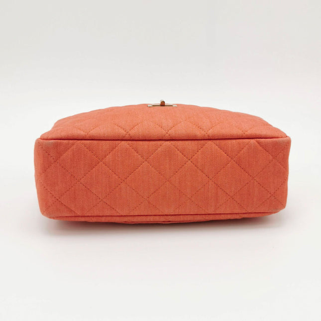 Sold Chanel 2016 Canvas Quilted Small 2.55 Mademoiselle Camera Case Bag Orange