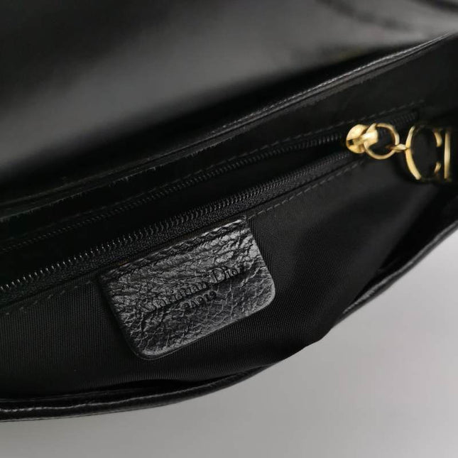 Sold Dior Saddle Vintage 2000 Goatskin Leather Black with Gold Hardware