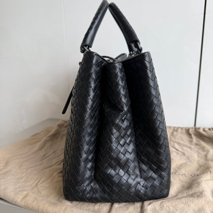Bottega Veneta Roma Large Intrecciato Nappa Leather Black 35cm