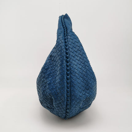 Bottega Veneta Belly Hobo Intrecciato Blue Navy Leather Maxi 50cm