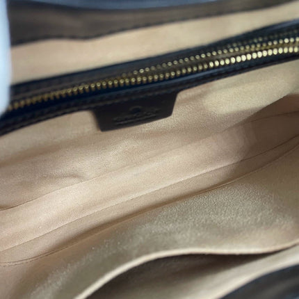 Gucci Jackie 1961 Black Leather Bag Small Piston Lock With Strap