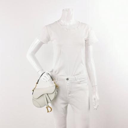 Dior Saddle bag white grain leather mini size
