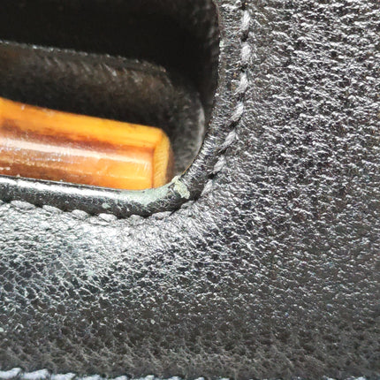 Gucci Bamboo 1947 Small Black Grained Leather Top Handle Bag