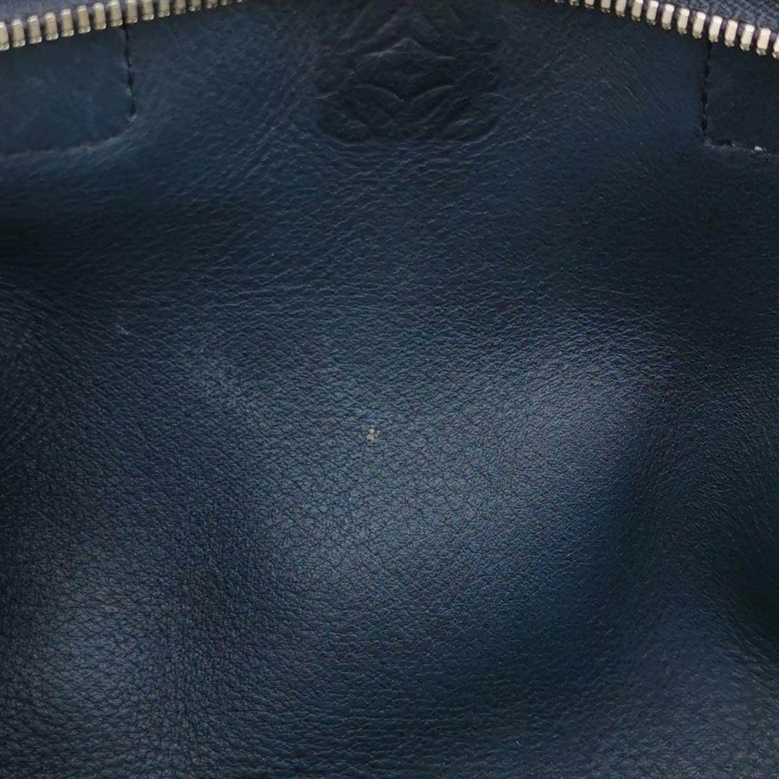 Sold Loewe Amazona 23 in Navy Blue Suede Leather with Strap