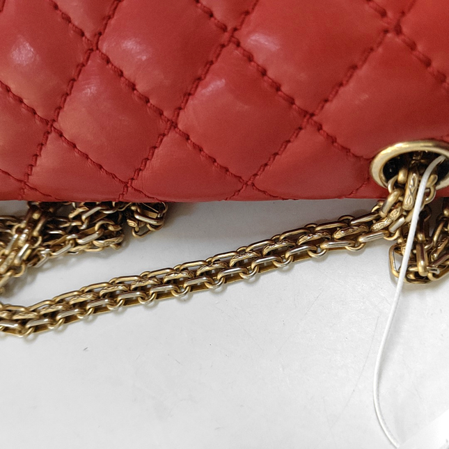 Chanel 2.55 Flap Bag Mini Red Lambskin Leather Gold-tone Hardware