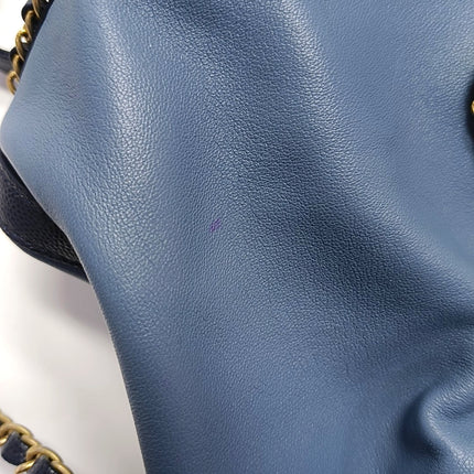 Chanel CC Lovely Chained Bucket Bag Lambskin Leather Navy Gold HW, 2018-19