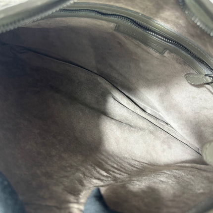 Bottega Veneta Veneta Hobo Medium Leather and Velvet Grey Green 41cm