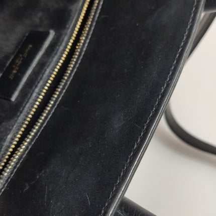 Saint Laurent Sac De Jour Small Black and White Striped Leather Handbag