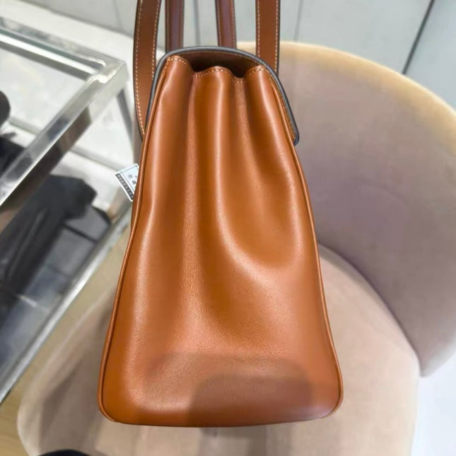 Celine Soft 16 Bag Medium Caramel Natural Tan Smooth Satin Calfskin Leather