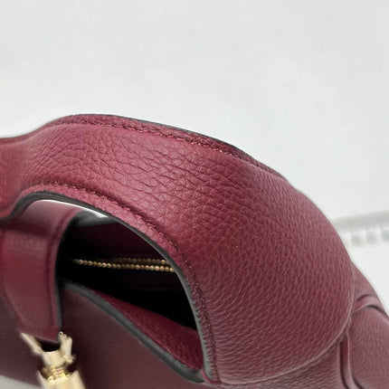 Gucci Jackie 1961 Small Burgundy Grained Leather Shoulder Bag