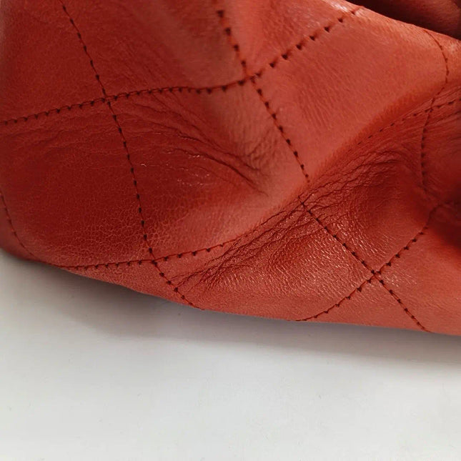 Sold Chanel Classic Flap 2009 Maxi Red Lambskin Leather Gold-tone Hardware