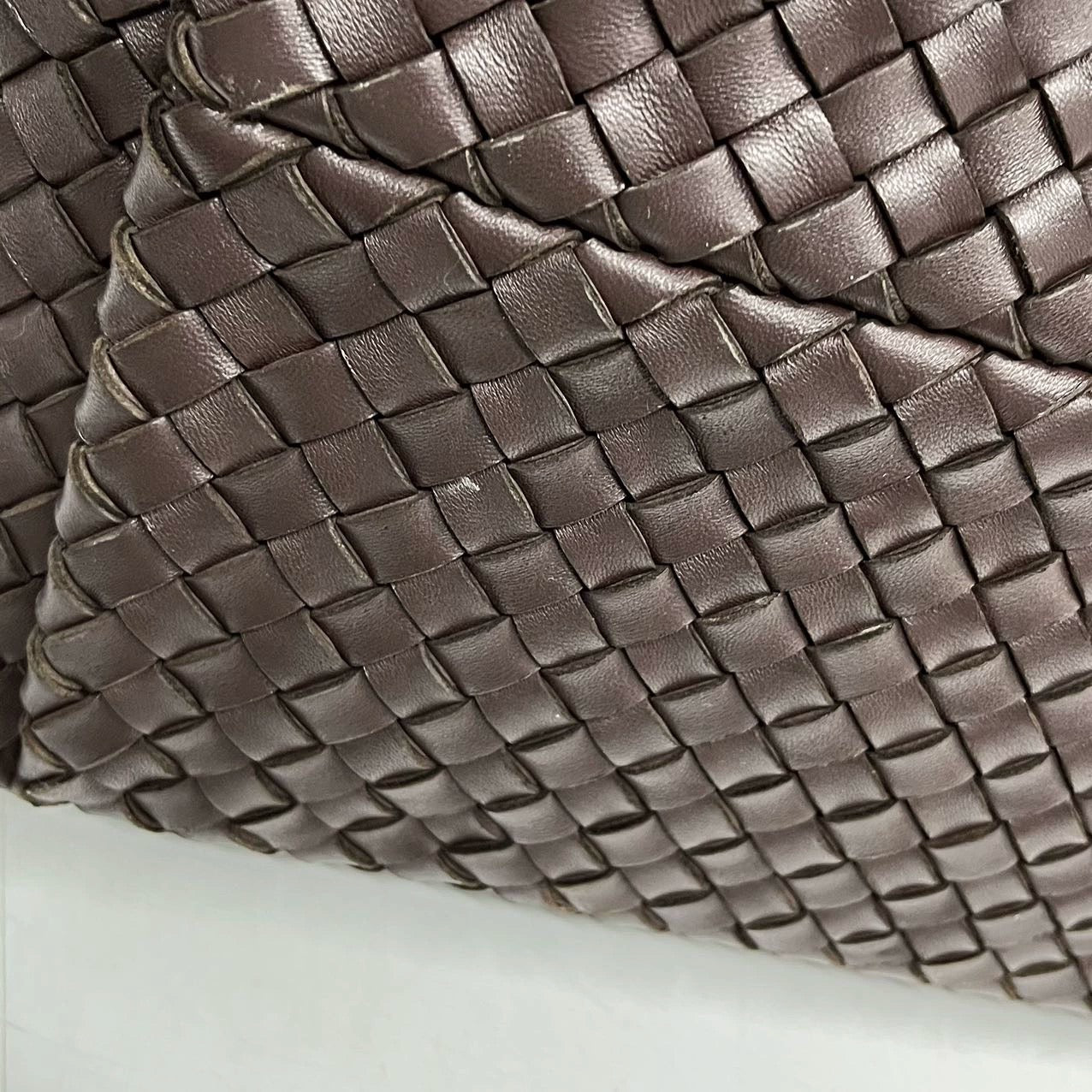 Bottega Veneta Cabat Large Intreccio Leather Tote Bag Dark Chocolate Brown 42cm