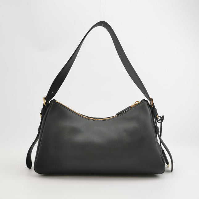 Prada Aimée Black Medium Calfskin Leather Shoulder Bag