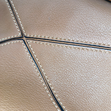 Loewe Puzzle Mini Caramel Tan Calfskin Leather Crossbody Bag