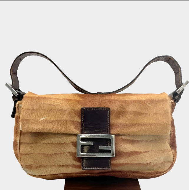 Fendi Baguette Pony-style Calfskin Leather Zebra Print-Luxbags