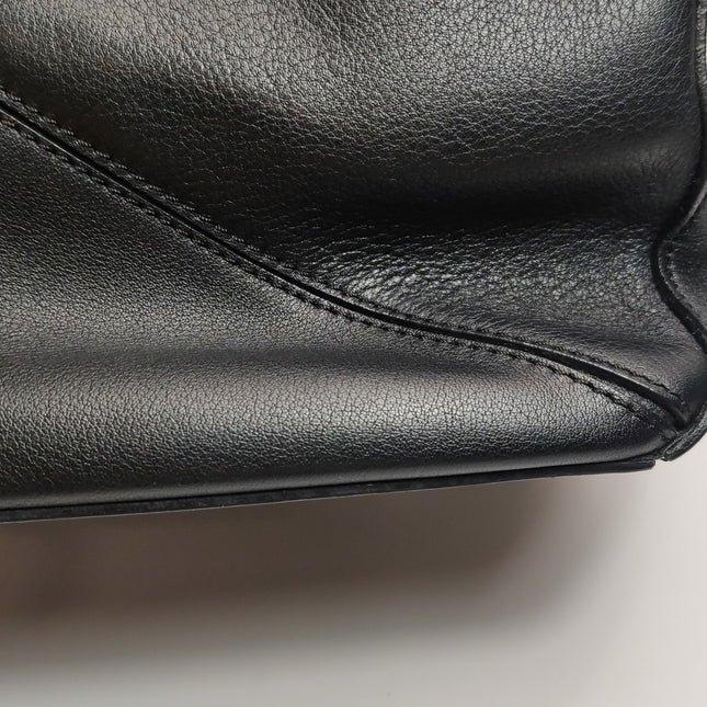 Loewe Puzzle Medium Black Smooth Leather White Logo 2016