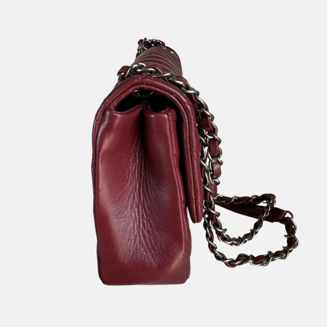 Chanel Classic Flap Medium Chevron Burgundy Quilted Lambskin Leather, 2015