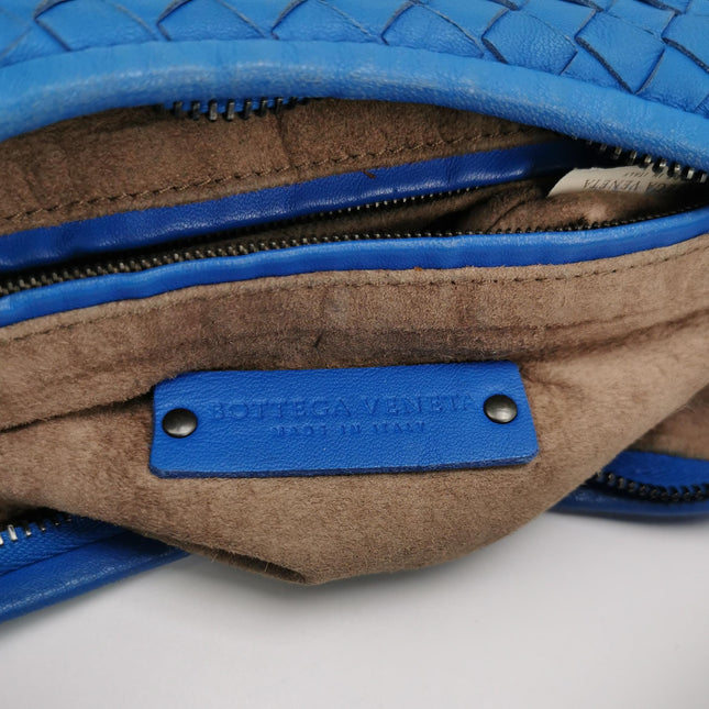 Bottega Veneta Hobo Bag Lambskin Leather Royal Blue 42cm Thick Shoulder Pad