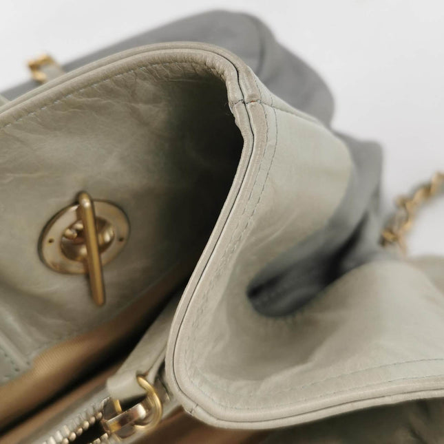 Sold Chanel 2012 In The Mix Shopping Tote Bag with Handle Grey Quilted Leather