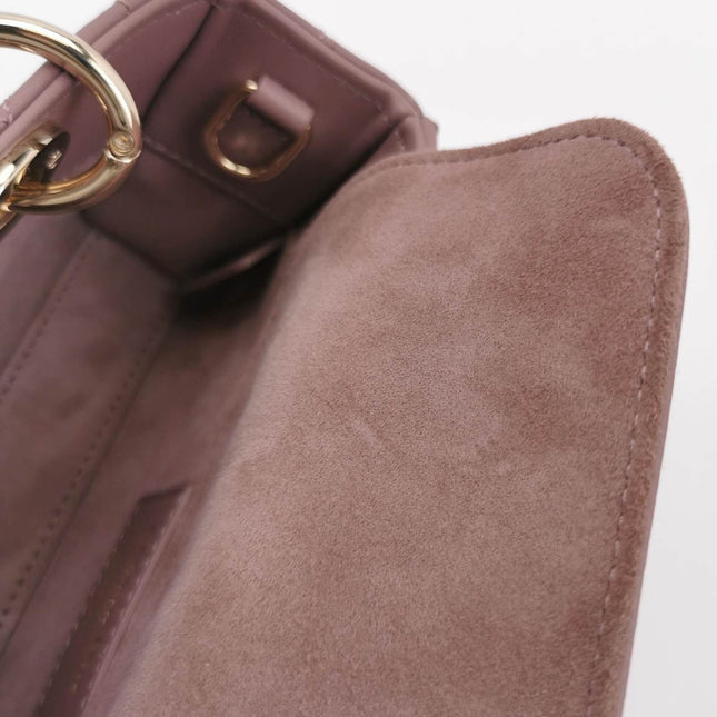 Sold Lady D-Joy Micro Handbag Dark Nude Beige Lambskin Cannage Leather No Strap
