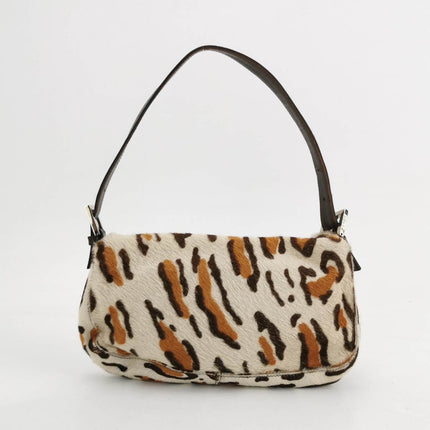 Fendi Baguette Pony hair in leopard print Brown