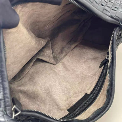 Bottega Veneta Belly Hobo Intrecciato Leather Black Large 55cm